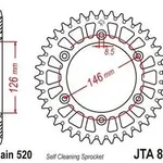 Couronne JT SPROCKETS Aluminium Ultra-light anti-boue 808-520