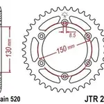 Couronne JT SPROCKETS 51 dents acier standard pas 520 type 251