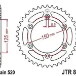 Couronne JT SPROCKETS 49 dents acier standard pas 520 type 897