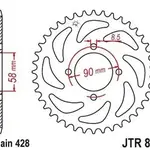 Couronne JT SPROCKETS 45 dents acier ultra-light anodisé dur pas 428 type 803