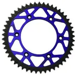 Couronne PBR Twin Color bleu/noir 51 dents alu ultra-light anti-boue anodisé dur pas 520 type 899