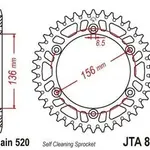 Couronne JT SPROCKETS Aluminium Ultra-Light anti-boue 822-520