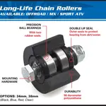 Roulette de chaine supérieur/inférieur ALL BALLS noir Kawasaki KX65/85/100