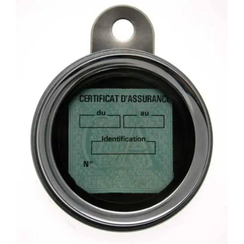 Porte vignette d'assurance BIHR Ø88mm acier chromé