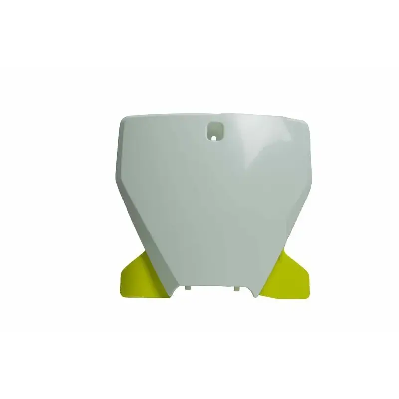 Plaque numéro frontale RACETECH blanc/Yellow Husqvarna TC/FC