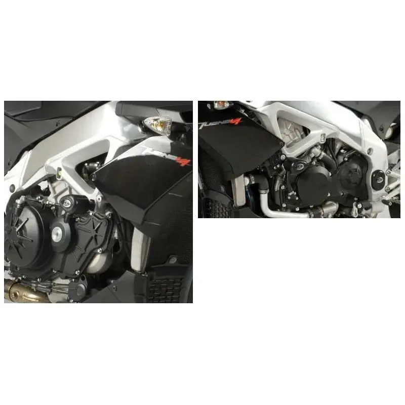 Tampons de protection R&G RACING Aero noir Aprilia Tuono V4/R