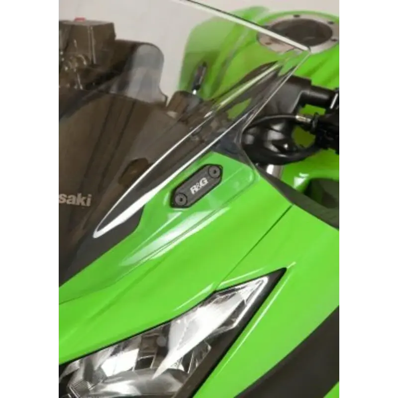 Caches orifice rétroviseur R&G RACING noir Kawasaki