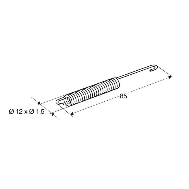 Jeu de 5 ressorts BUZZETTI 85x12mm pour béquille latérale 445806, 445807, 445808, 445813, 445814, 445816, 445818 445819, 4458