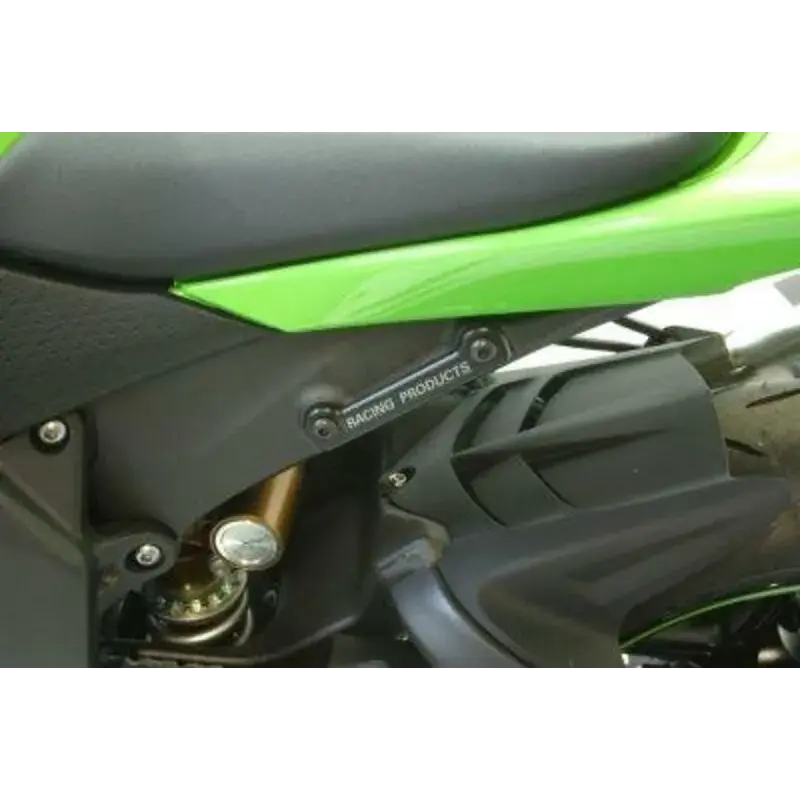 Caches orifices repose-pieds arrière gauche R&G RACING noir Kawasaki ZX6R/RR