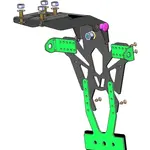 Support de plaque V PARTS noir Kawasaki Ninja 400