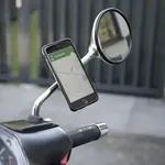 Pack complet SP-CONNECT Moto Bundle fixé sur rétroviseur Samsung S8