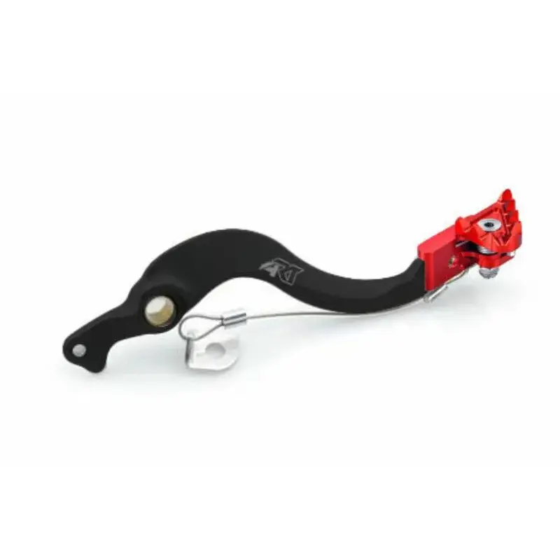 Pédale de frein ART Factory aluminium anodisé noir/embout rouge Gas Gas