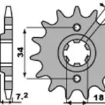 Pignon 13 dents PBR chaîne 520 Honda CA 125 Rebel