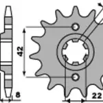 Pignon PBR 14 dents acier pas 520 type 281 Honda XR600RF
