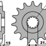 Pignon PBR 15 dents acier pas 630 type 528 Kawasaki GPZ 750