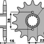 Pignon PBR 15 dents acier pas 520 type 490 Ducati 750 Monster