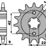 Pignon PBR 16 dents acier pas 520 type 276 Honda CB400