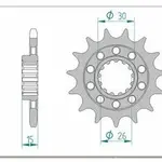 Pignon AFAM 16 dents acier type 166800 pas 525 BMW HP4 1000