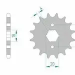 Pignon AFAM 14 dents acier type 20200 pas 428 AJP PR3 125 Enduro