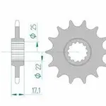 Pignon AFAM 15 dents acier type 20407 pas 520 HONDA CB 500 F