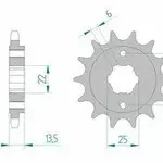 Pignon AFAM 15 dents acier type 20506 pas 525 HONDA VT 600 C Shadow Custom