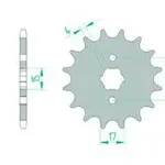 Pignon AFAM 14 dents acier type 20101 pas 420 HONDA CB 50 J