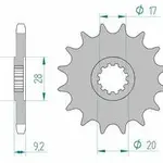 Pignon AFAM 13 dents acier type 94121 pas 428 HM-HONDA CRE 50 Derapage