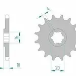 Pignon AFAM 15 dents acier type 22205 pas 428 HYOSUNG GA 125 Cruise