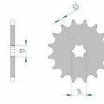 Pignon AFAM 15 dents acier type 27100 pas 420 KAWASAKI KFX 50 KSF 50
