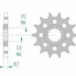 Pignon AFAM 17 dents acier type 28403 pas 525 SUZUKI GSX-R 1000