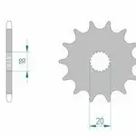 Pignon AFAM 14 dents acier type 61300 pas 520 APRILIA TX 300