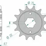 Pignon AFAM 16 dents acier type 20401 pas 520 HONDA CB 400 N