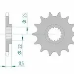 Pignon AFAM 15 dents acier type 73303 pas 520 KTM EXC 350 LC4