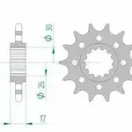Pignon AFAM 15 dents acier type 20615 pas 525 HONDA CBR 929 RR Fireblade