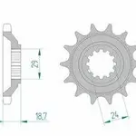 Pignon AFAM 17 dents acier type 24805 pas 530 KAWASAKI ZX 10 ZX 1000