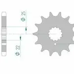 Pignon AFAM 15 dents acier type 33600 pas 630 KAWASAKI Z 650