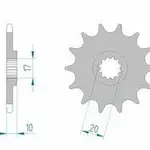 Pignon AFAM 11 dents acier type 94301 pas 520 BETA 240 ALP