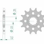 Pignon AFAM 14 dents acier type 28404 pas 520 KAWASAKI ZX 7 R ZX750