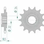 Pignon AFAM 15 dents acier type 24603 pas 520 KAWASAKI Z 750 R