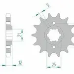 Pignon AFAM 16 dents acier type 21501 pas 530 YAMAHA XJ 400