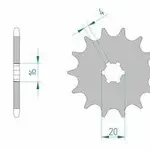 Pignon AFAM 12 dents acier type 30200 pas 520 KAWASAKI KX 125