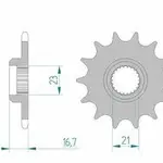 Pignon AFAM 16 dents acier type 21506 pas 520 YAMAHA XJ 600 N Diversion