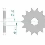 Pignon AFAM 15 dents acier type 22403 pas 530 SUZUKI GSX 400 F