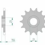 Pignon AFAM 13 dents acier type 21307 pas 520 YAMAHA TT 250 R