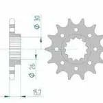 Pignon AFAM 16 dents acier type 20605 pas 525 HONDA VFR 750 R