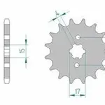 Pignon AFAM 15 dents acier type 20107 pas 428 HONDA CRF 100 F