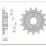 Pignon AFAM 15 dents acier type 52616 pas 525 DUCATI 796 Hypermotard