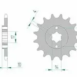 Pignon AFAM 14 dents acier type 49100 pas 420 CAGIVA 50 Mito