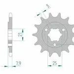 Pignon AFAM 17 dents acier type 22503 pas 520 SUZUKI DR 600 R Dakar