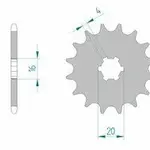 Pignon AFAM 13 dents acier type 30100 pas 420 KAWASAKI KX 60
